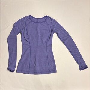 Lululemon Women's Size 4 Run Swiftly Tech Purple Stripe Long Sleeve. SO SOFT!!!!